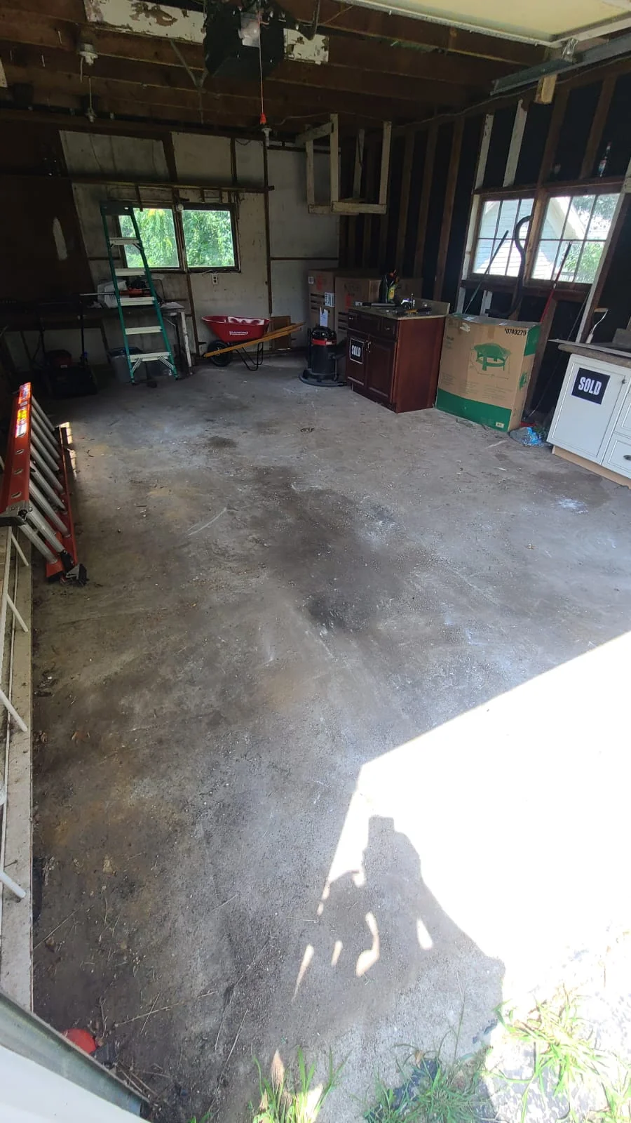 Garage junk removal after service - clean and organized empty garage